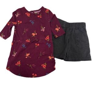 Size 6 Floral Dress and Black Shorts